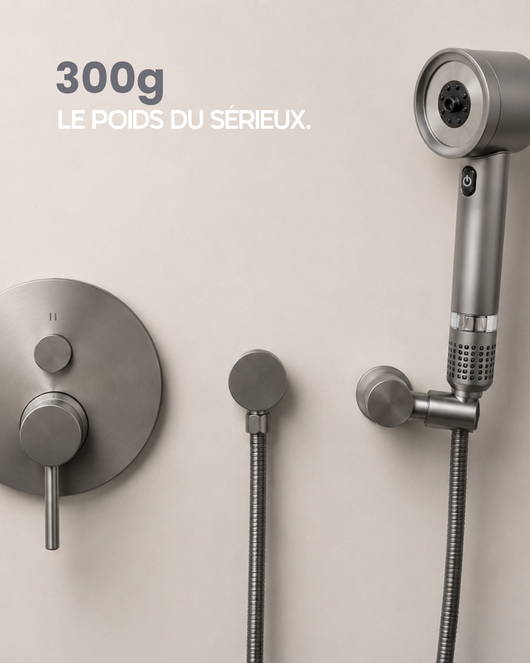 Pommeau de douche filtrant Limpid I Grès Cendré