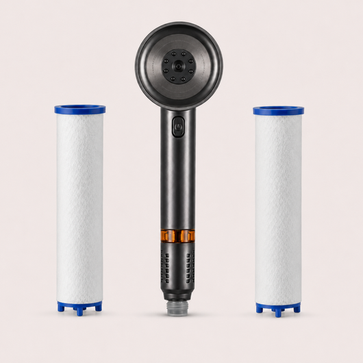 Pommeau de douche filtrant Limpid I Acier Brumeux